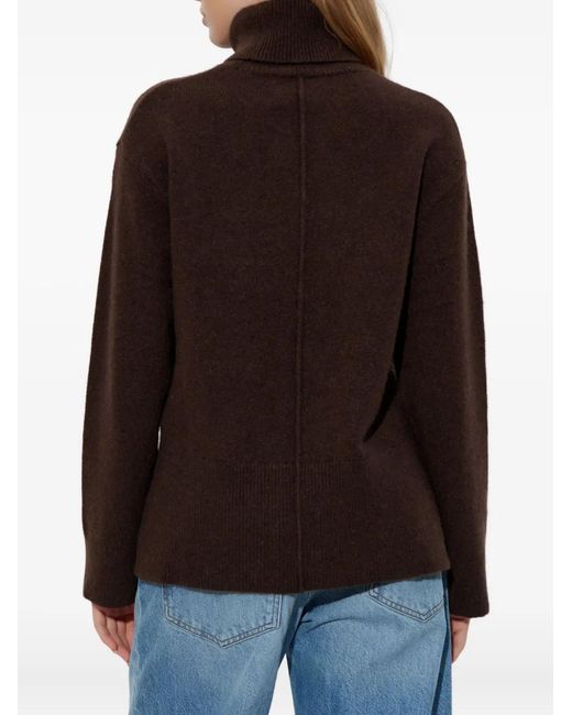 Samsøe & Samsøe Brown Rollkragenpullover Mit Einsätzen