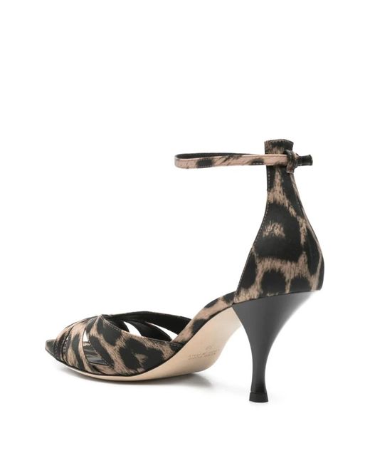 Lella Baldi Metallic Sandales À Imprimé Léopard