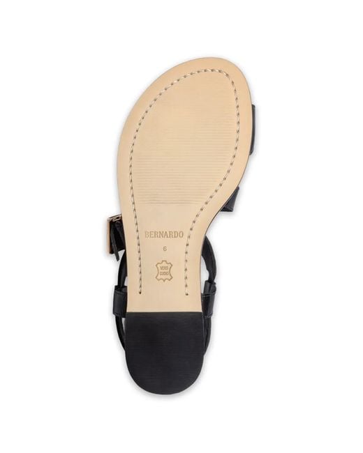 Bernardo White Hartshorn Toe-Ring Buckle Flat Sandals