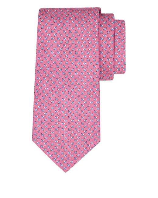 Ferragamo Pink Cravate À Imprimé Graphique for men