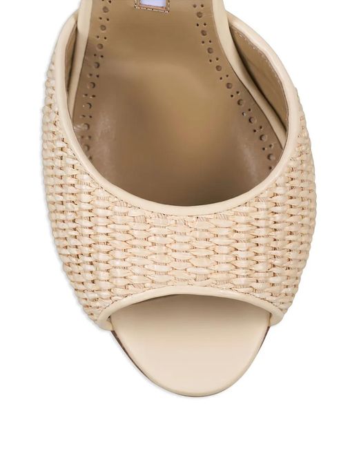 Manolo Blahnik Natural Jadara Open-Toe Sandals