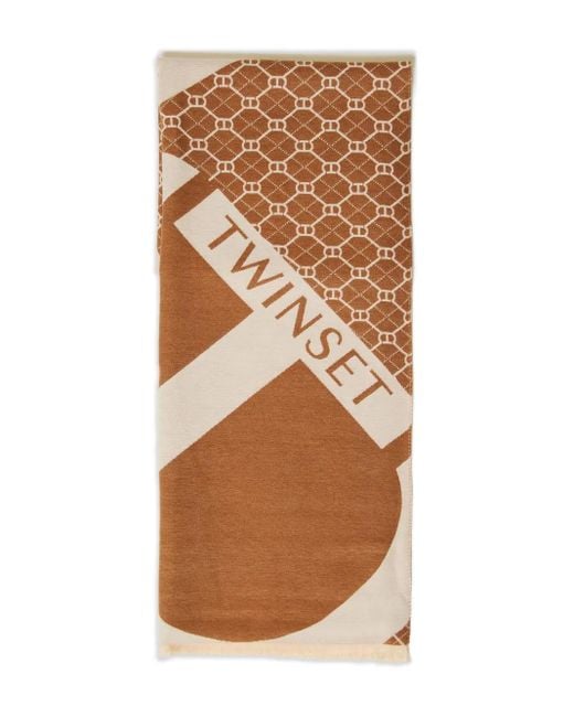 Écharpe À Motif Monogrammé Twinset en coloris Brown