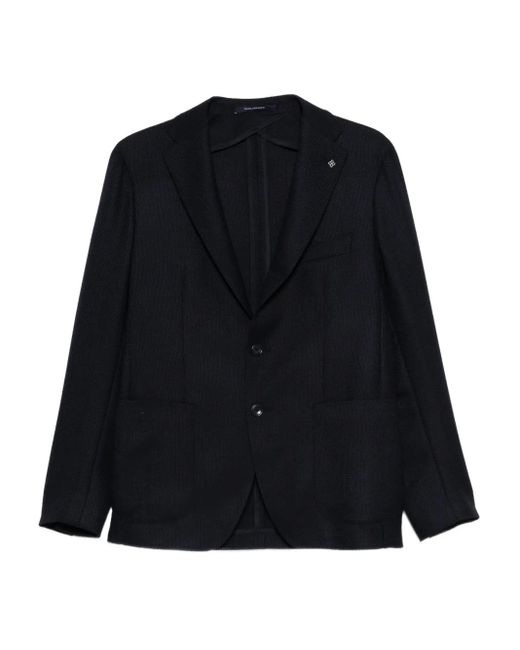 Tagliatore Black Single-Breasted Jacket for men