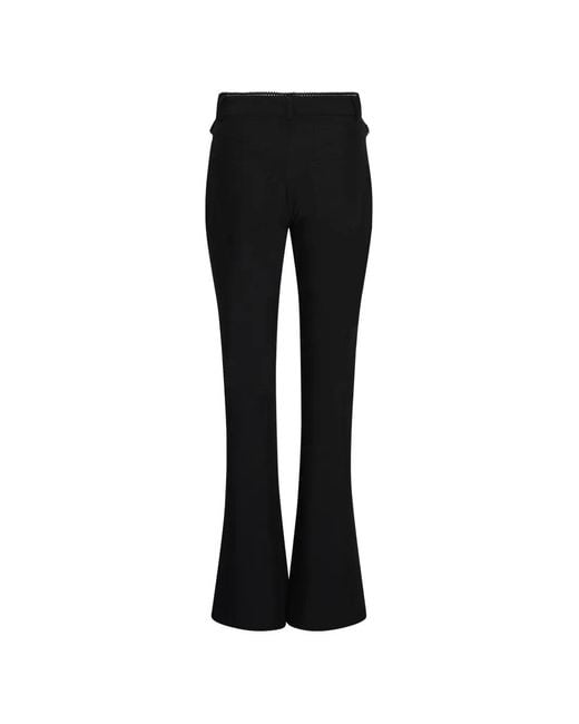 ROTATE BIRGER CHRISTENSEN Black Pantalon Évasé À Taille Haute
