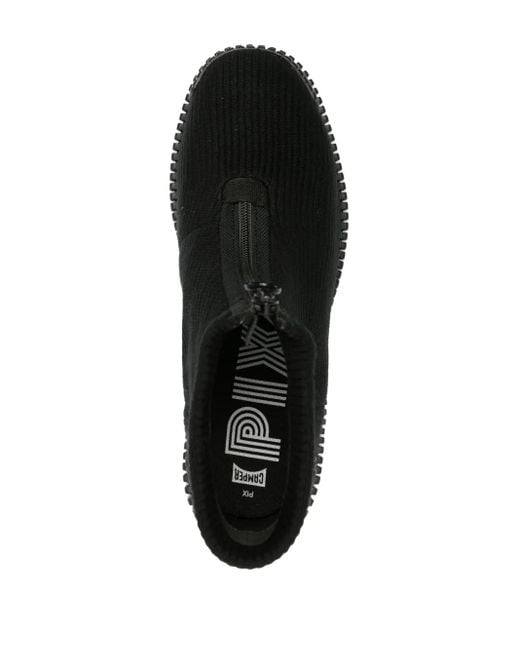 Camper Black Pix Ribbed-Texture Ankle-Lenght Boots