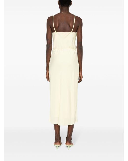Calvin Klein Midi-jurk Met V-hals in het White