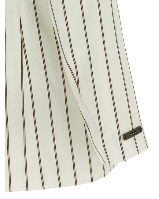 Peserico White Pinstriped Single-Breasted Blazer