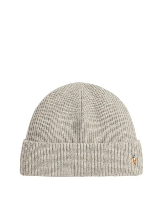 Polo Ralph Lauren Gray Signature Pony Wool-Blend Beanie Accessories for men