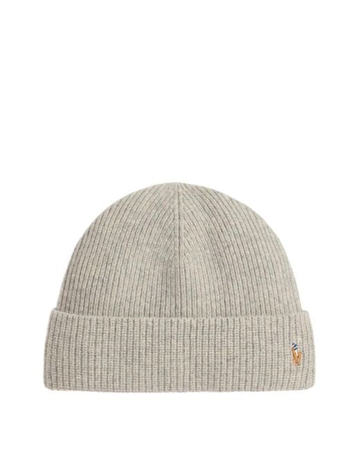 Gorro de lana con logo Pony característico Polo Ralph Lauren de hombre de color Gray