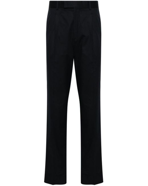 Zegna Black Mid-rise Pleated Chino Trousers for men