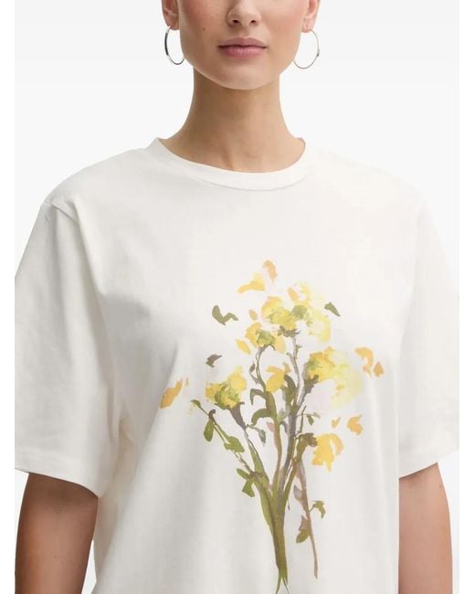 Stine Goya White Floral-Print T-Shirt