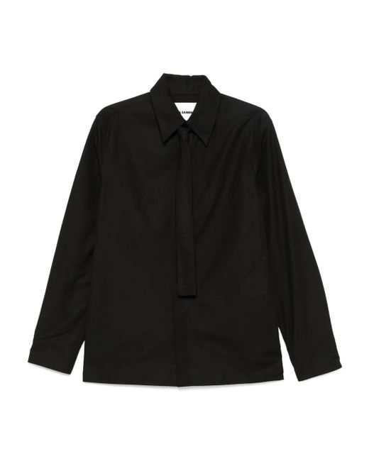 Jil Sander Black Tie-Detail Shirt for men