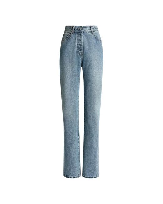 Balmain Blue Straight-Leg Faded Denim Jeans
