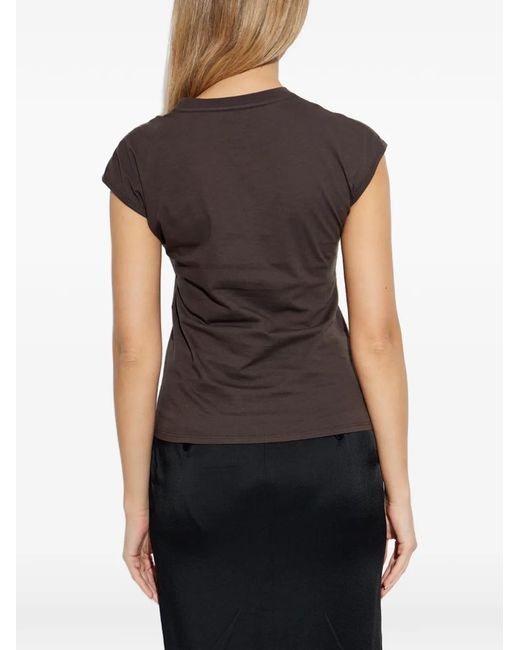 Tom Ford Brown Logo-Embroidered T-Shirt