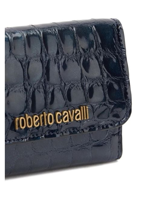 Roberto Cavalli Blue Leather Wallet