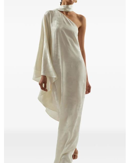 Taller Marmo White Ubud Toile One-Shoulder Maxi Dress