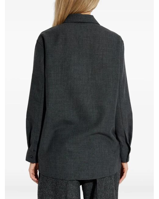 Studio Nicholson Long-Sleeve Polo Top in Grey | Lyst UK