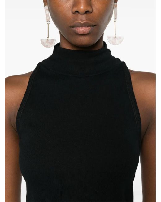 IRO Black Ribbed-Knit Tank Top