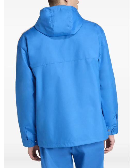 Adidas Blue Real Madrid Three-Stripe Hooded Jacket for men