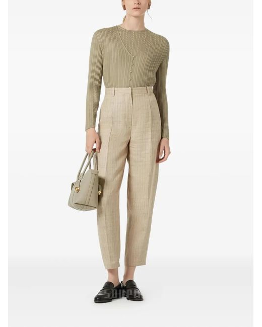 Loro Piana Natural Rimella Cable-Knit Top