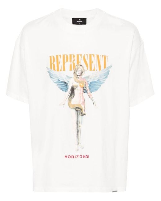 Represent T-shirt Met Logoprint in het White voor heren