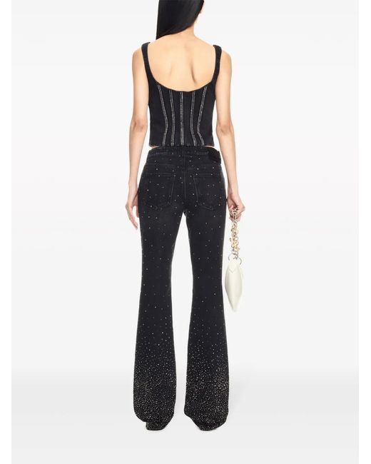 Off-White c/o Virgil Abloh Blue Embellished Slim-Fit Flared Jeans