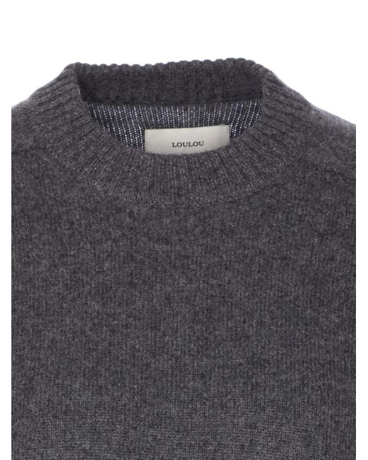 Loulou de Saison Gray Pull En Cachemire À Col Rond