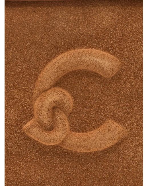 Coccinelle Brown Medium Lidia Suede Logo-Embossed Shoulder