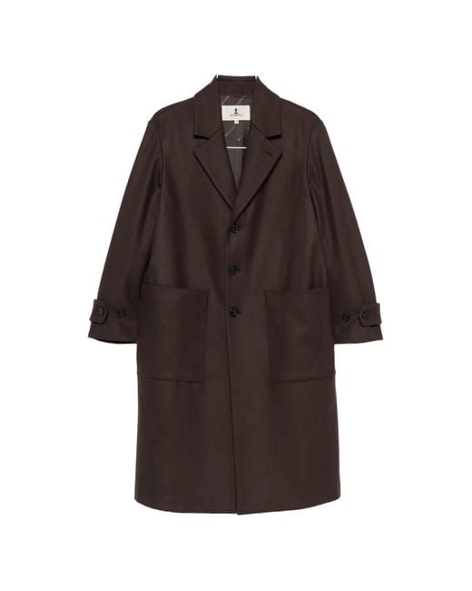 Barena Brown Button-Up Notched-Lapels Coat