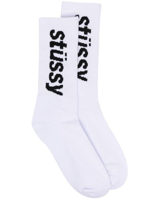 Stussy Sokken Met Geborduurd Logo in het White voor heren