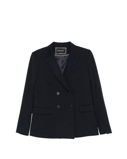 Fabiana Filippi Black Viscose Polyamide Elastane Jacket
