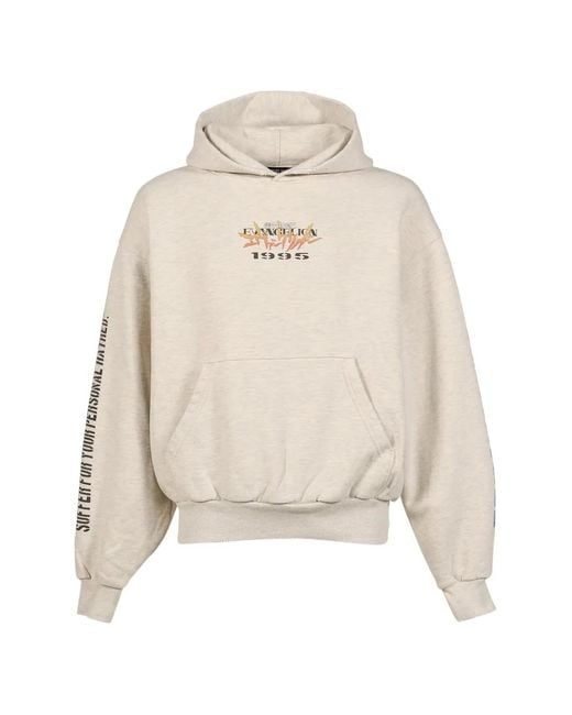 EVANGELI0N 95 Natural Logo-Print Graphic-Print Hoodie for men