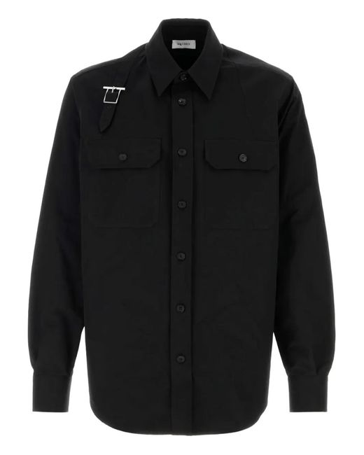 McQueen Black Chemise À Détail De Boucle for men