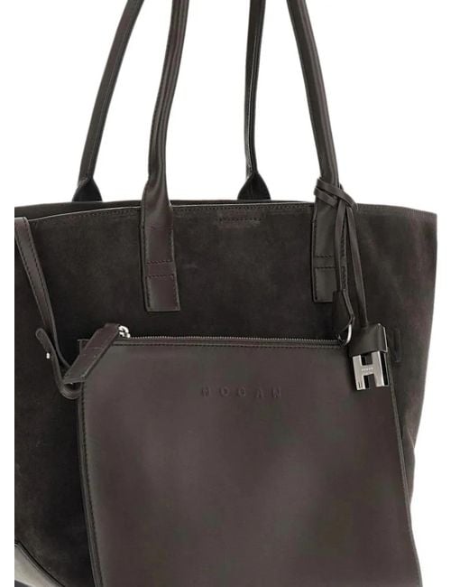Hogan Black Sac Cabas À Logo Embossé