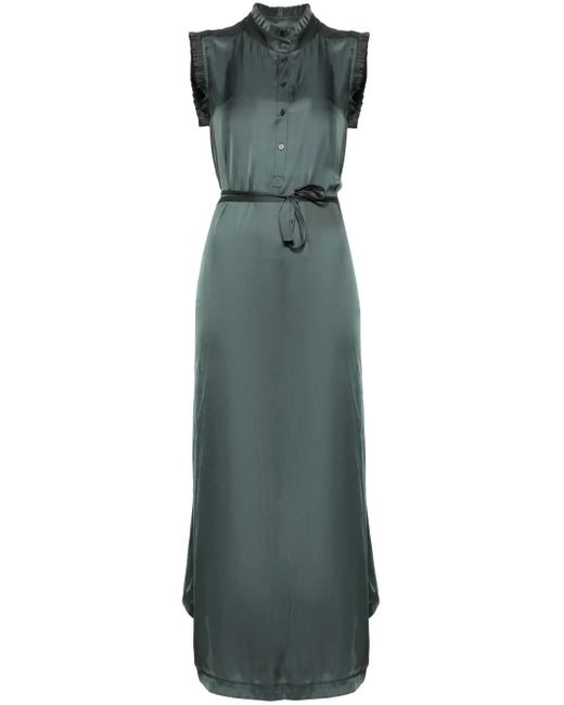 Zadig & Voltaire Green Raos Satin Maxi Dress