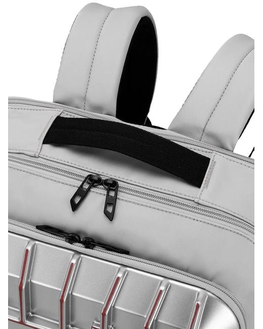 DIESEL White Embossed-Logo Zipped Backpack