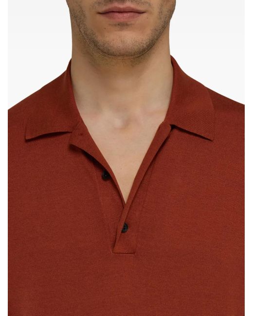 メンズ Ferragamo Short-sleeved Polo Top Red