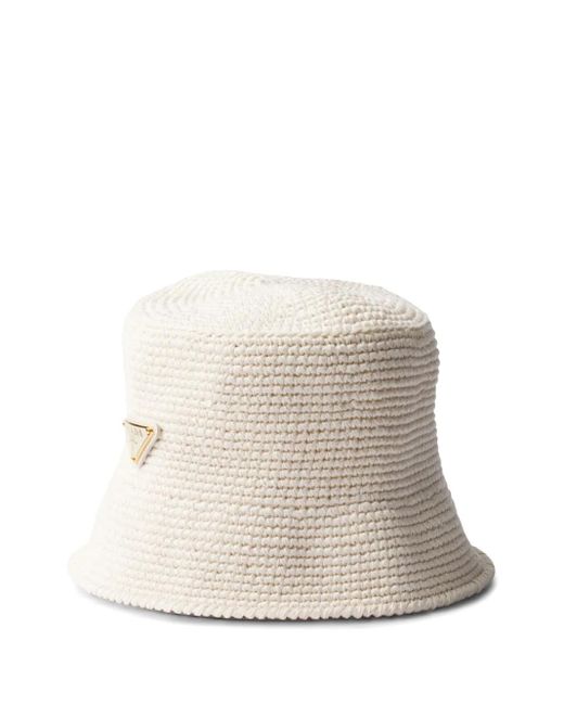 Cappello Bucket All'Uncinetto di Prada in White