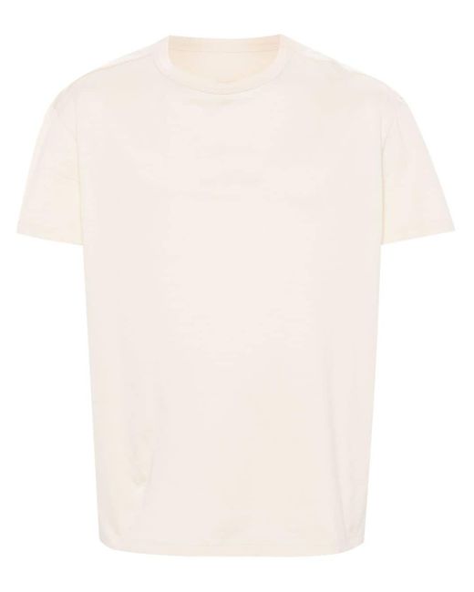 Maison Margiela Natural Logo-Embroidered Cotton T-Shirt for men