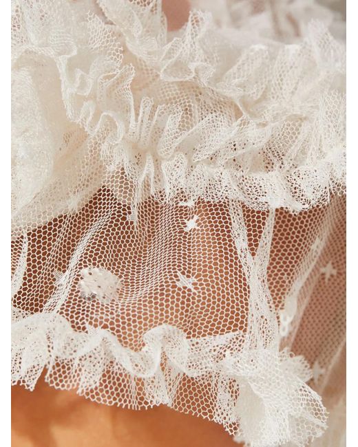 Needle & Thread White Vivian Sequin Ruffled Dress