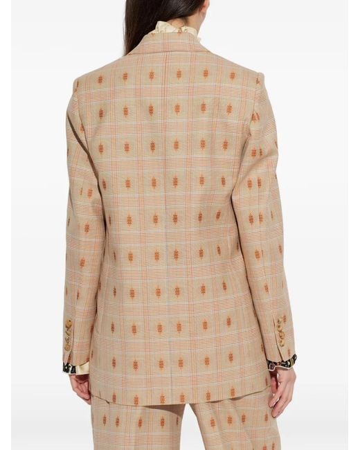 Etro Natural Check-Patterned Blazer