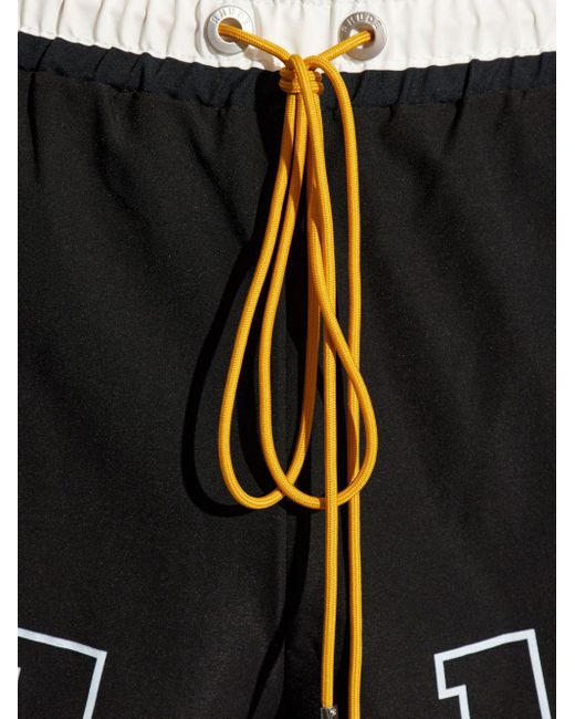 Rhude Black Logo-print Swim Shorts for men