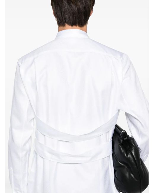 Comme des Garçons White Patterned-Jacquard Shirt for men