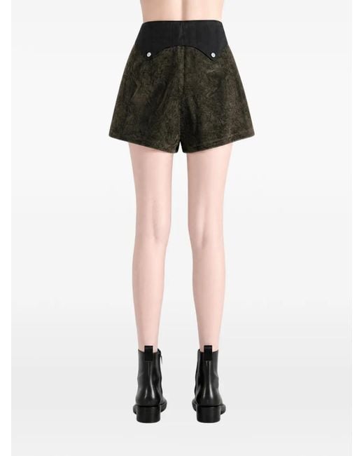 Commun's Button-Down Gekreukte Shorts in het Green