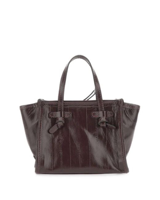 MARCELLA CLUB Brown Small Miss Marcella Leather Tote Bag
