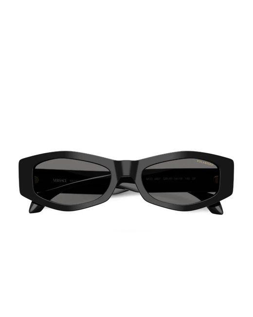 Versace Black Geometric-Frame Sunglasses