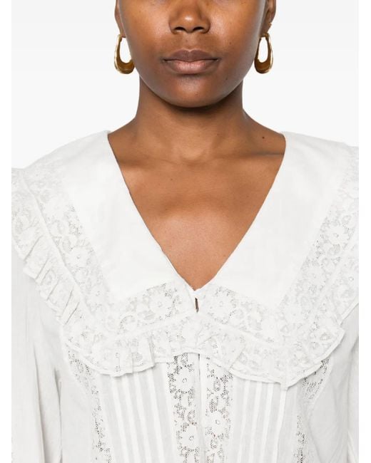 Rixo White Maribelle Bluse