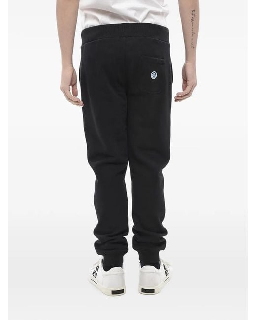 North Sails Black Logo-Patch Drawstring Track Pants for men