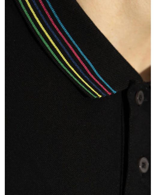 Paul Smith Poloshirt mit gestreiftem Detail in Black für Herren