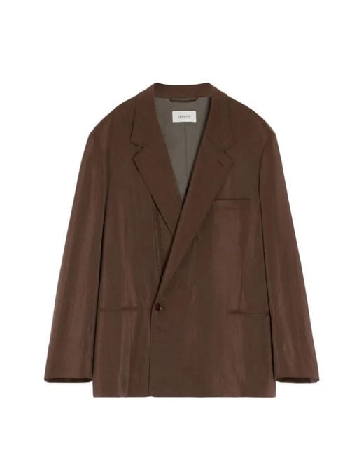 Lemaire Brown Double-Breasted Blazer for men